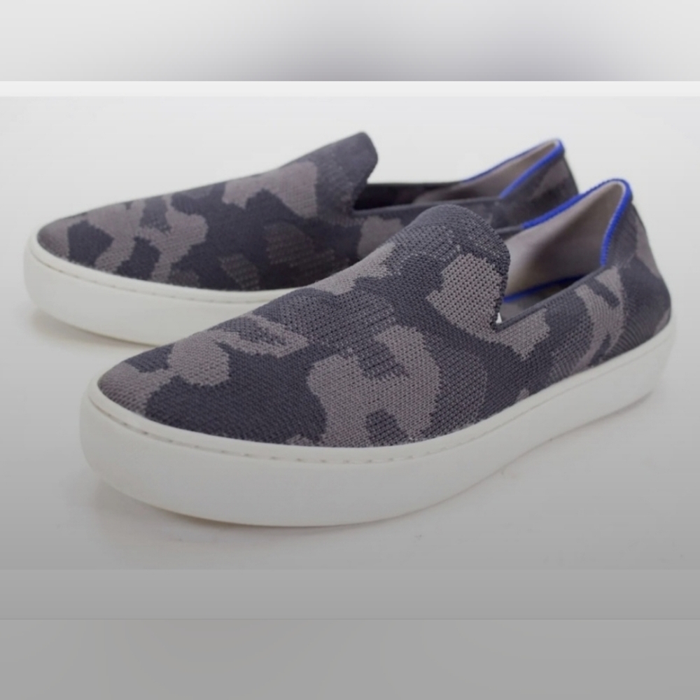 Rothy's Womens Size US 7.5 The Slip On Sneaker Gray Camo Casual Fashion Shoes